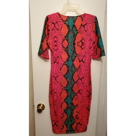 💕EUC Midi Snakeskin Print Dress - Picture 2 of 3